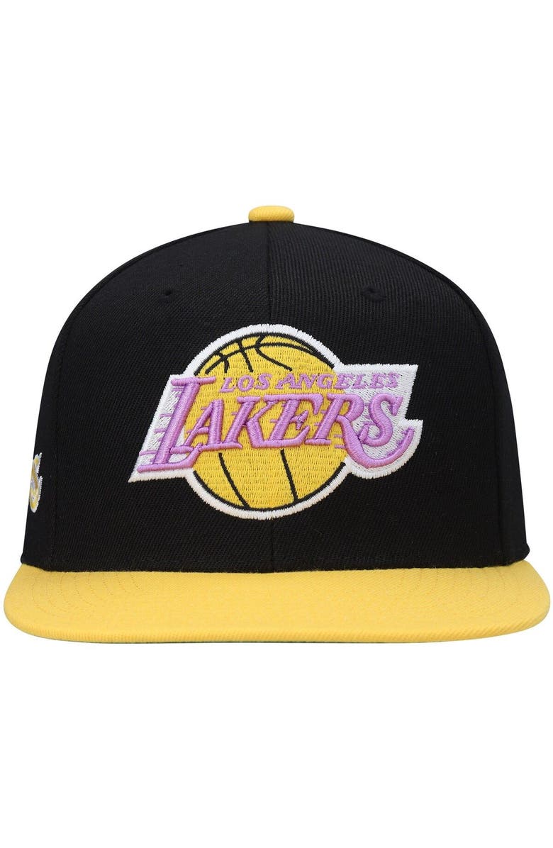 Mitchell & Ness Men's Mitchell & Ness Black/Gold Los Angeles Lakers Hardwood Classics Snapback Hat, Alternate, color, Black