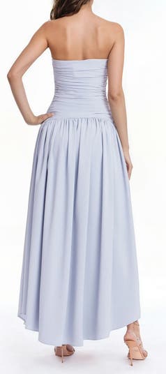 Strapless Drop Waist Maxi Dress
