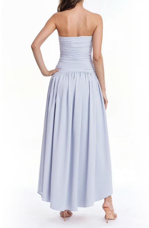 Jewel Badgley Mischka Strapless Drop Waist Maxi Dress