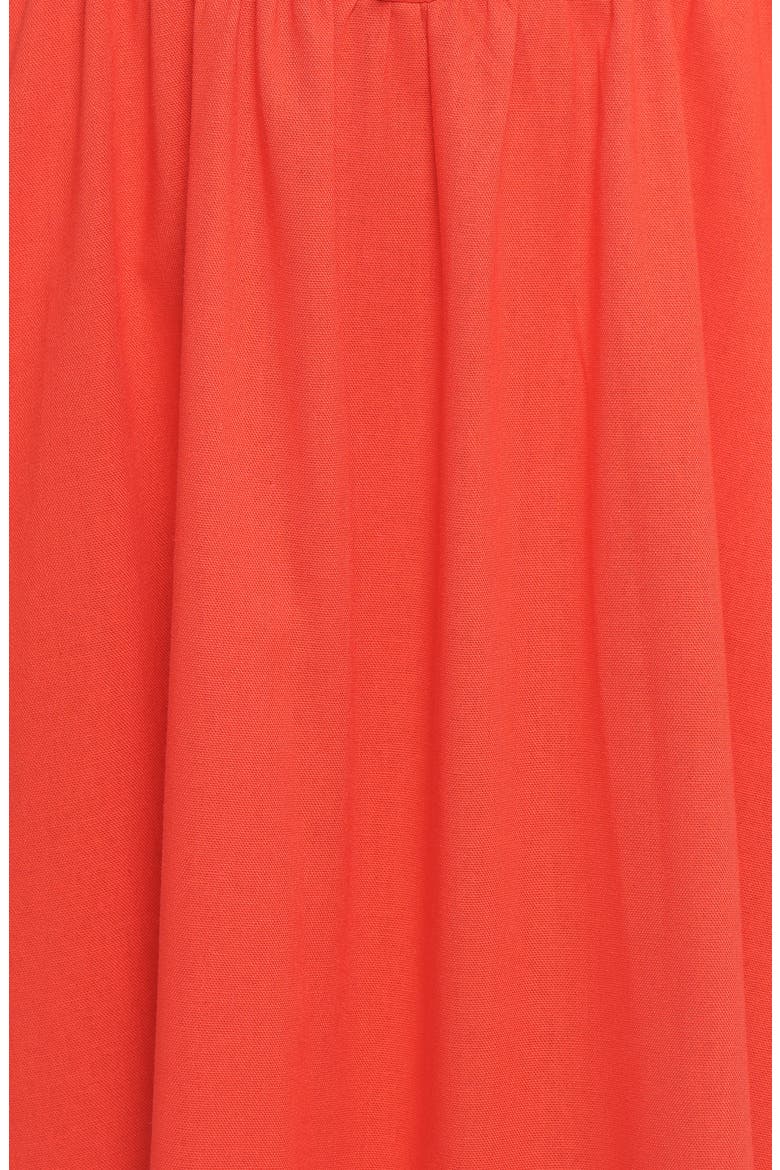 Kinslee Corset Cotton Blend Midi Dress, Alternate, color, CORAL