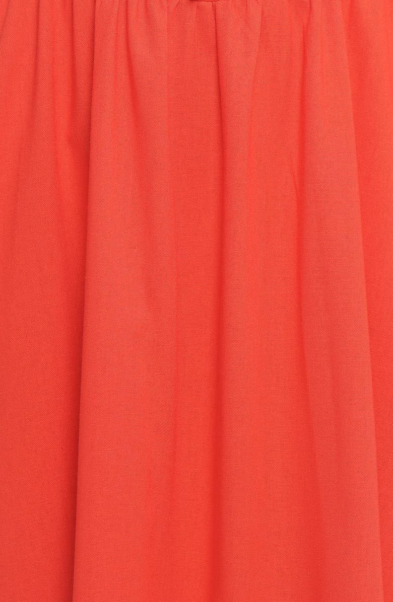 Petal & Pup Kinslee Corset Cotton Blend Midi Dress, Alternate, color, Coral