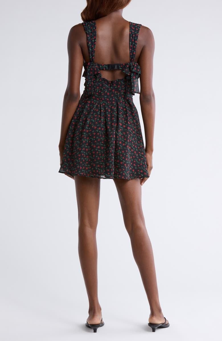 For Love & Lemons August Corset Minidress, Alternate, color, Black