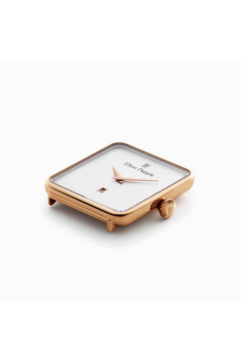 Women's Classic Oakton - Edgewater, 32mm, Alternate, color, Eggshell White/Brown/Rose Gold