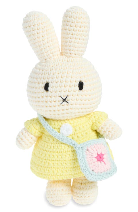 Miffy & Her Yellow Dress & Flower Bag Crocheted Stuffed Animal