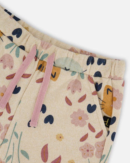 Deux Par Deux Glittering French Terry Sweatpant Cat In Neutral