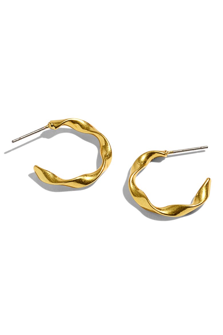 Small Twirl Hoop Earrings, Main, color, VINTAGE GOLD