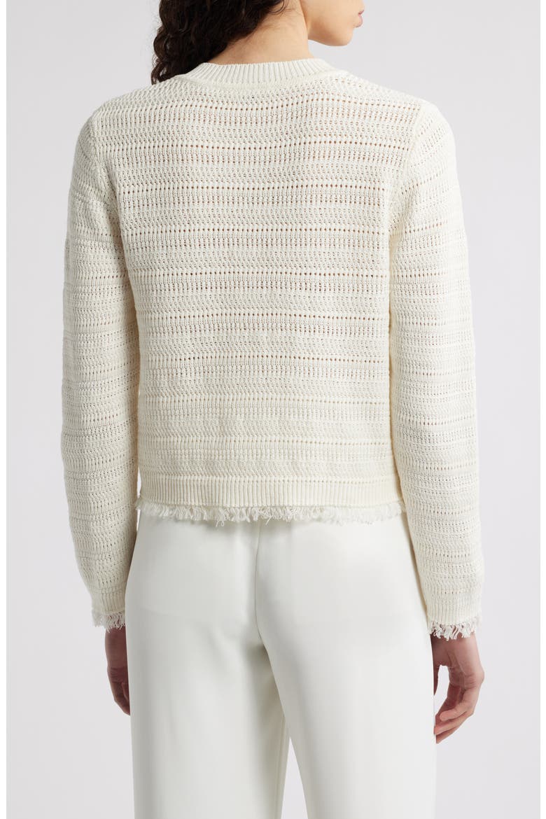 Taza Linen & Cotton Cardigan, Alternate, color, IVORY