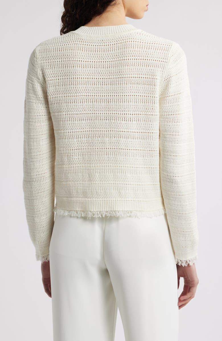 KOBI HALPERIN Taza Linen & Cotton Cardigan, Alternate, color, Ivory