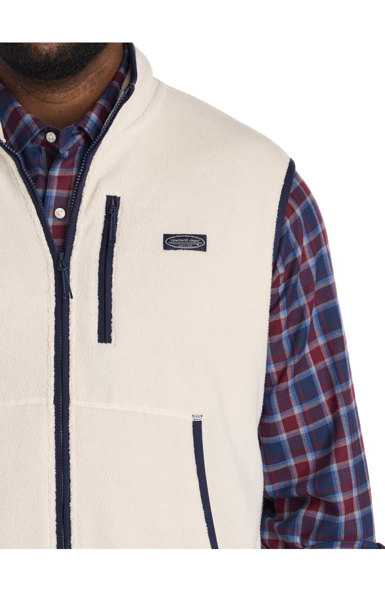 vineyard vines Big & Tall Bonfire Fleece Vest, Alternate, color, Stone