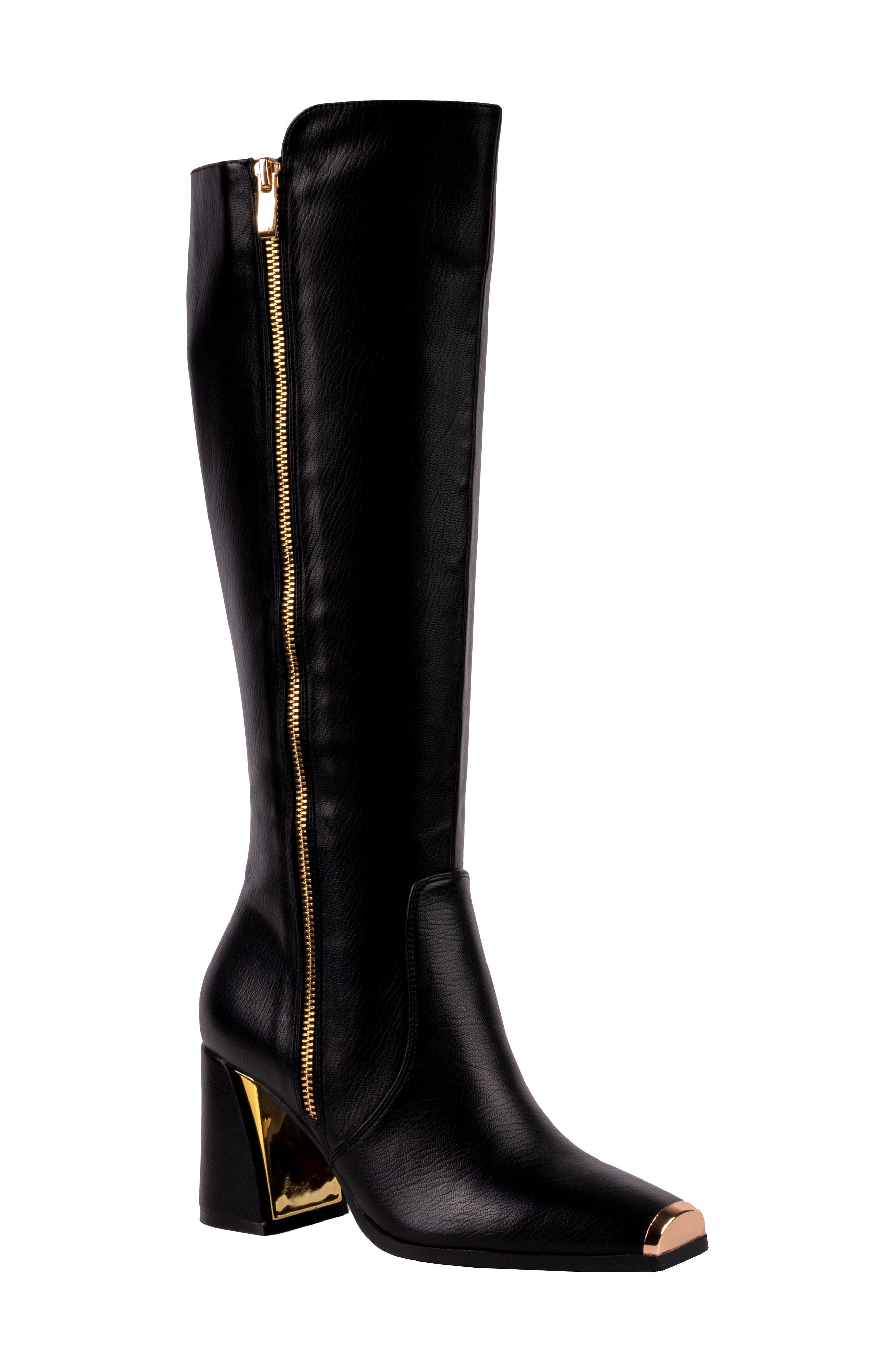 NINETY UNION Link Nipped Toe Knee High Boot