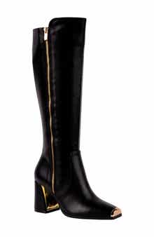 NINETY UNION Link Nipped Toe Knee High Boot