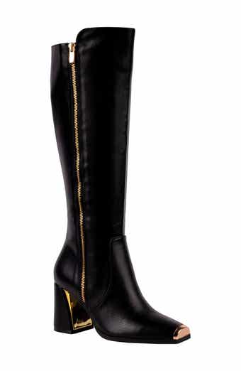 NINETY UNION Link Nipped Toe Knee High Boot