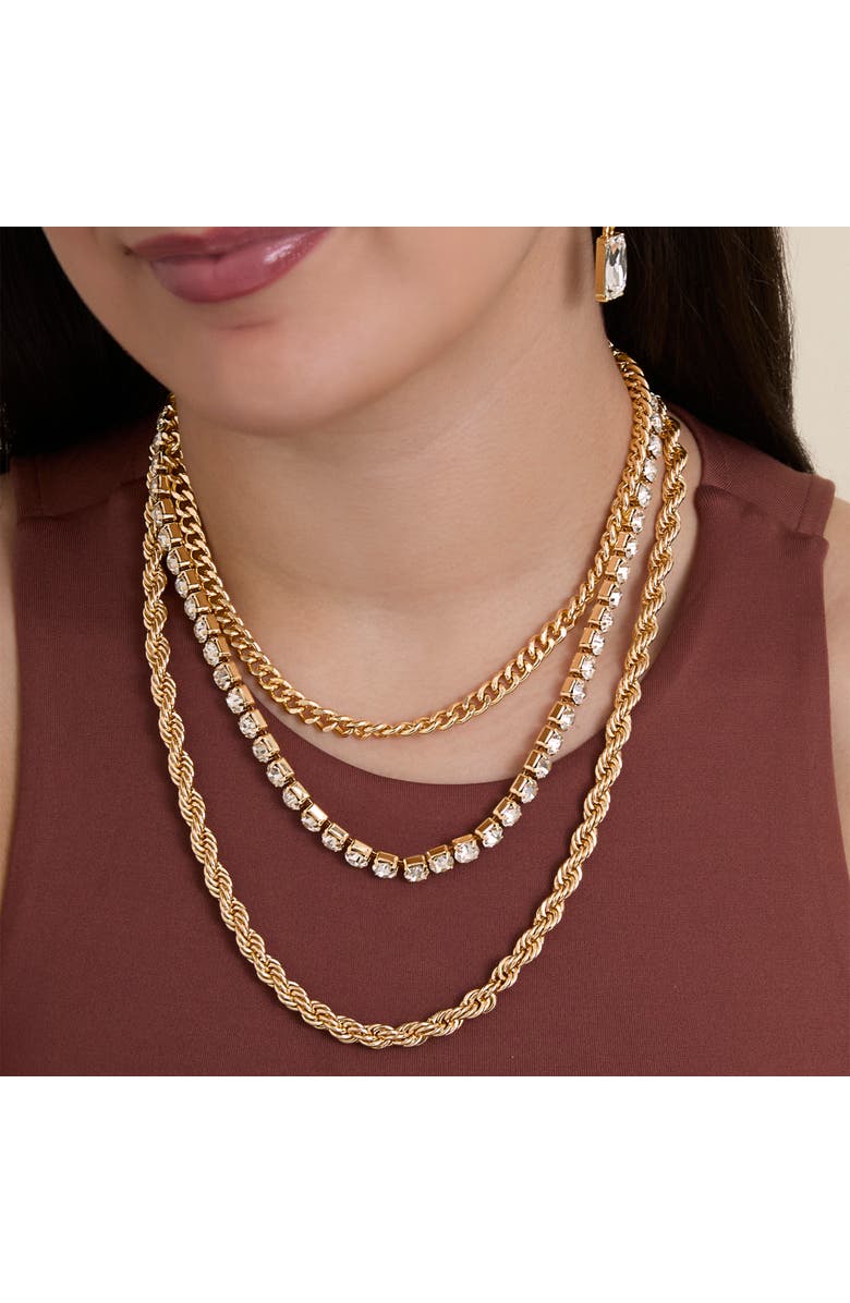 Jessica Simpson Gold-Tone Layered Necklace, Set Of 3, Alternate, color, Gold