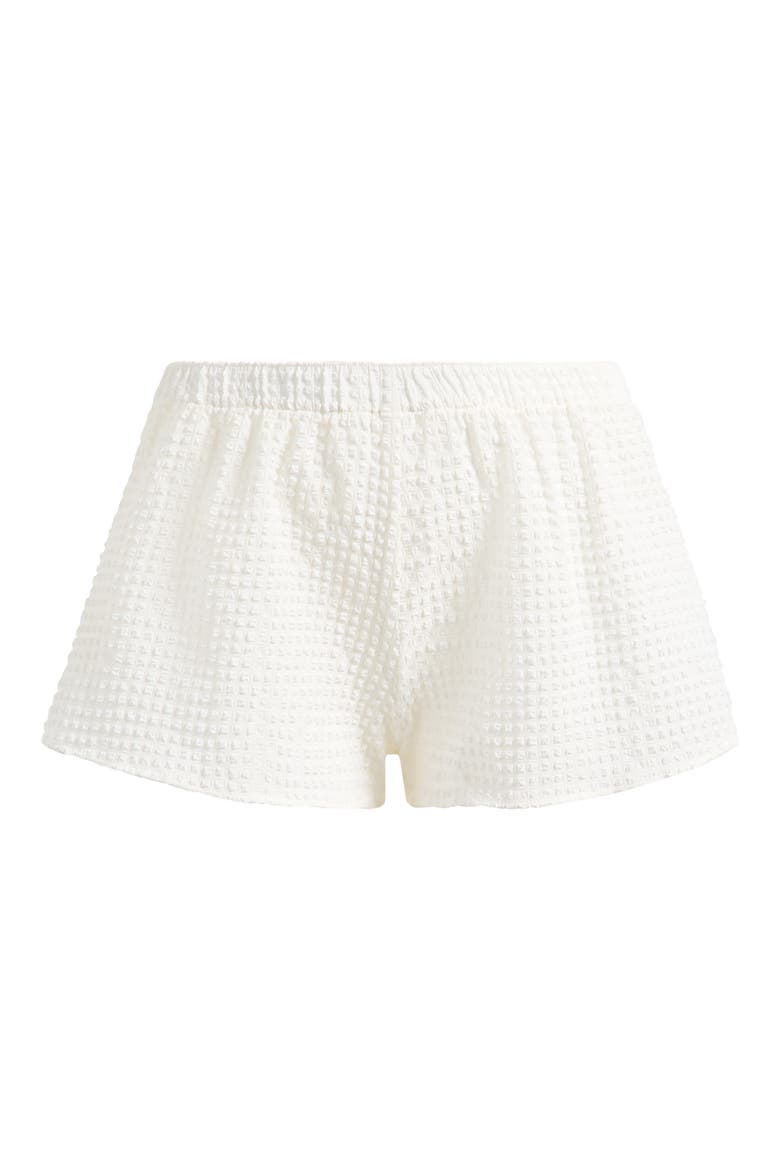 Seersucker Minishorts, Alternate, color, WHITE