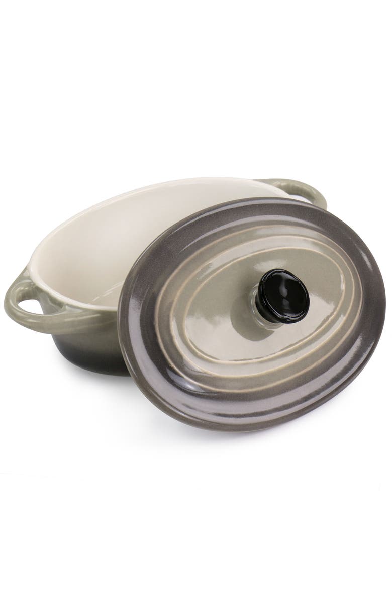 Wexford 3 Piece 6.7oz Stoneware Mini Oval Casserole Set, Alternate, color, Blue
