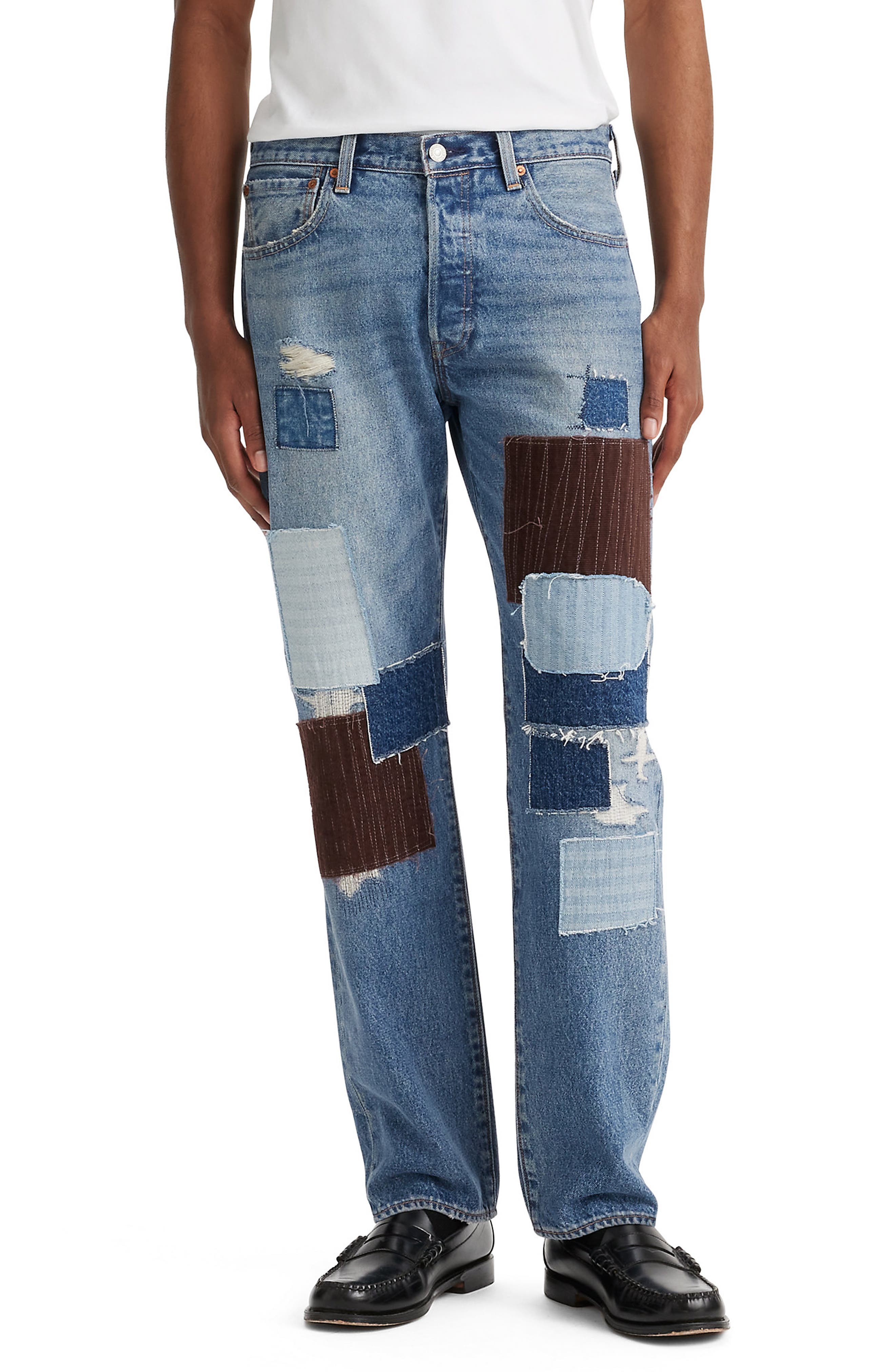 Levi's 501® '93 Patchwork Rip & Repair Straight Leg Jeans (Men