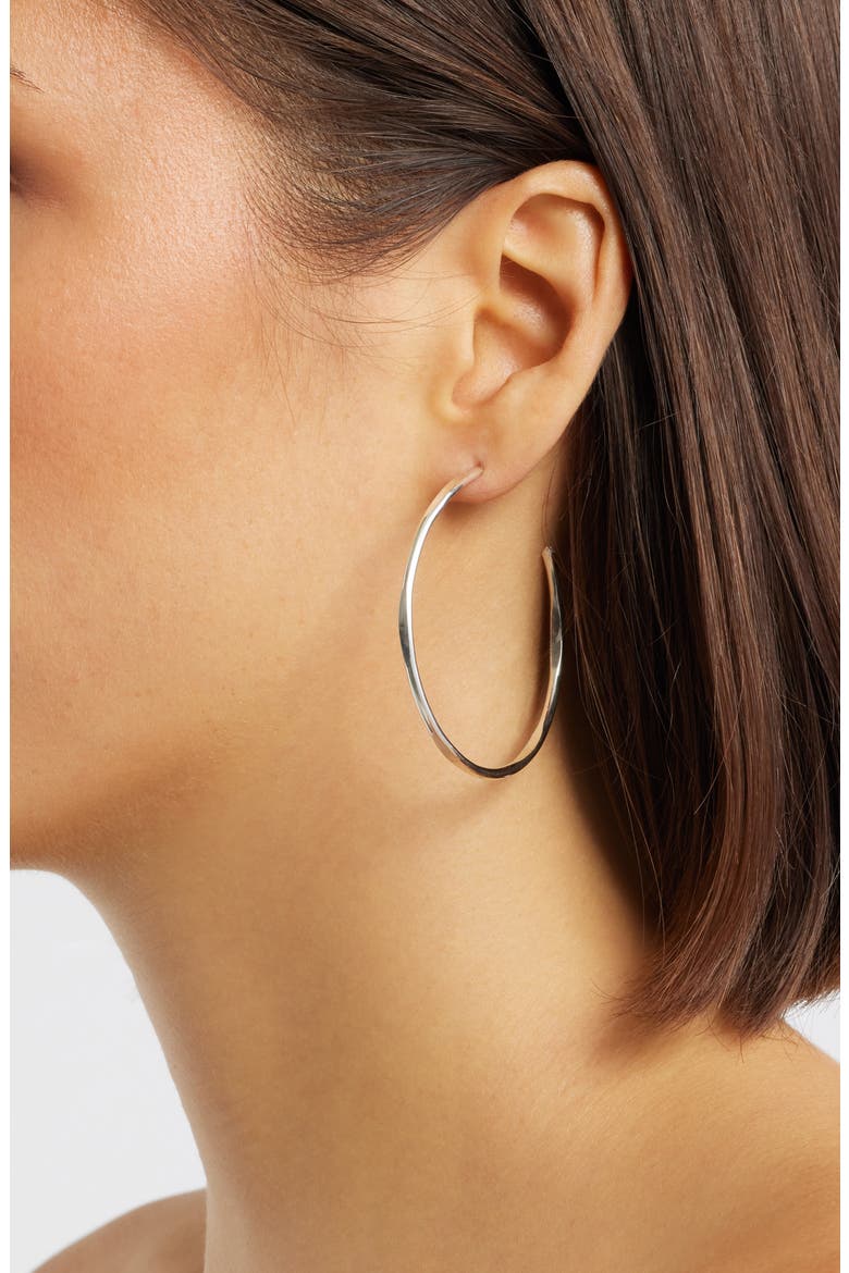 Medium Loom Hoop Earrings, Alternate, color, STERLING SILVER