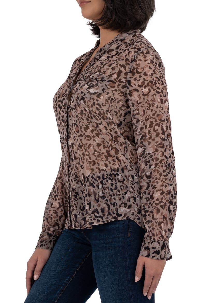 Jasmine Chiffon Button-Up Shirt, Alternate, color, CASTILE TAUPE BEIGE
