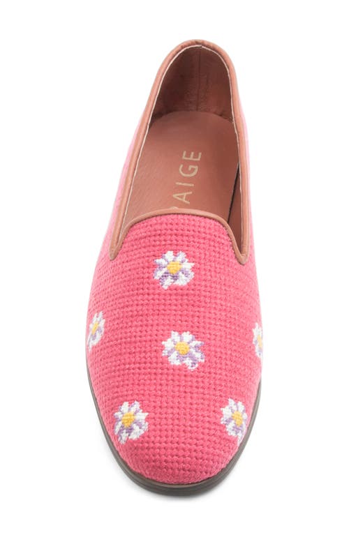 Bypaige Daisies Needlepoint Loafer In Pink
