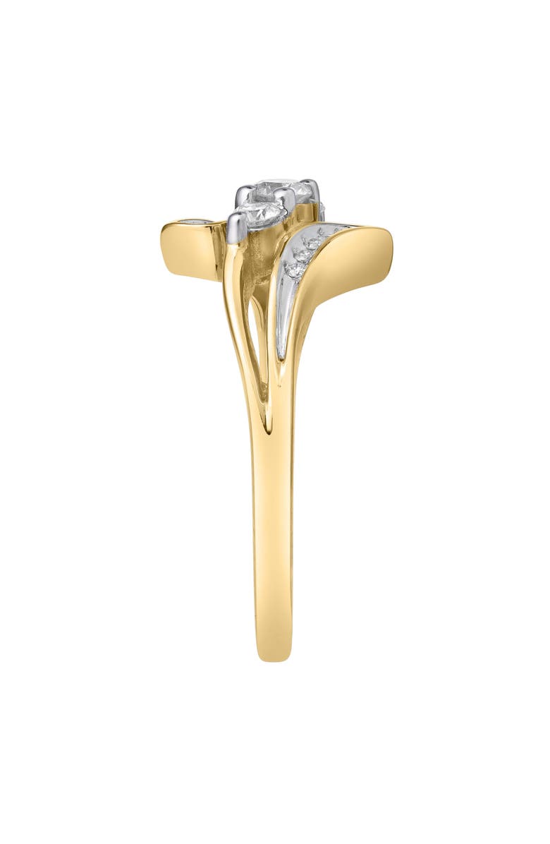 LuvMyJewelry Solynne 0.30 Ct 10K Gold Bypass Diamond Ring, Alternate, color, 10K Yellow Gold