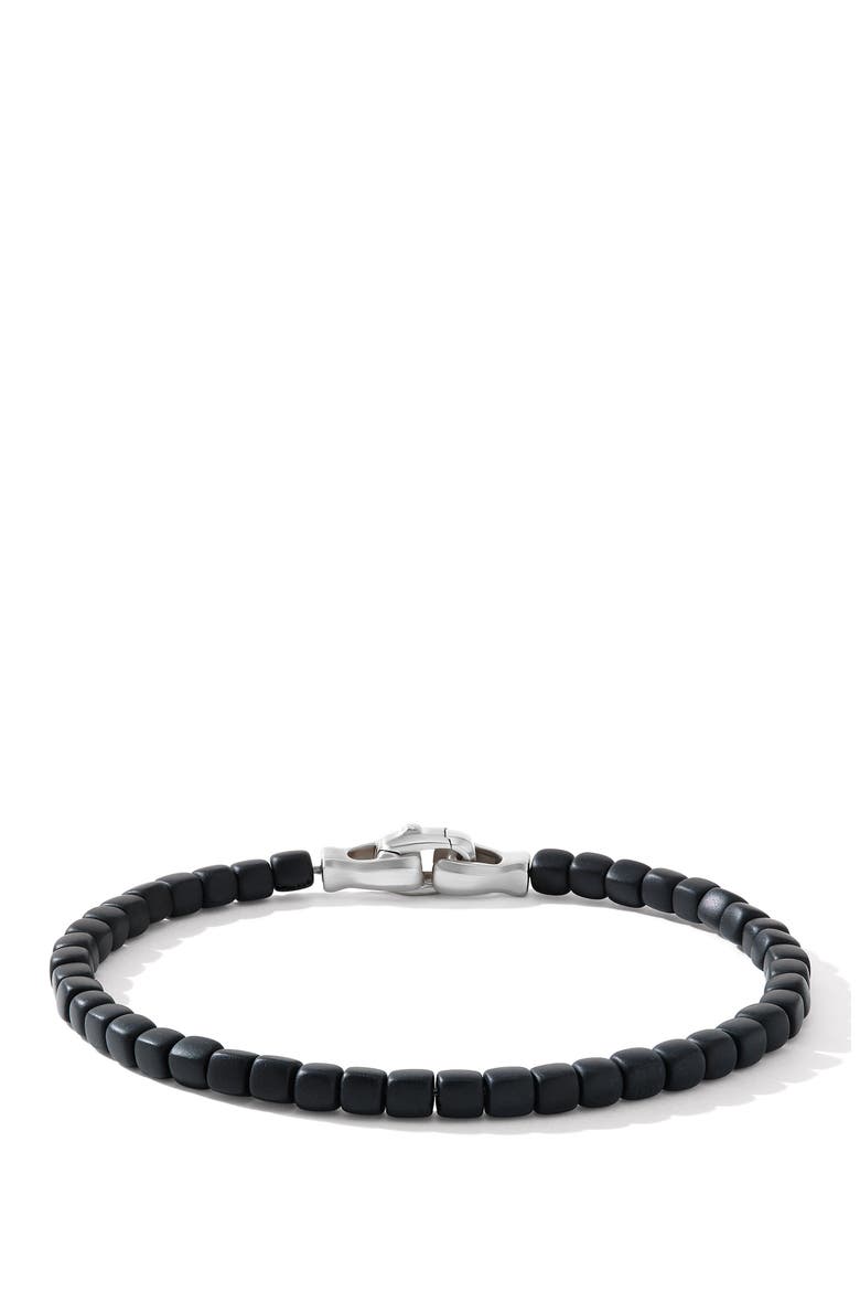 Men's Spiritual Bead Bracelet, Alternate, color, SILVER/ BLACK ONYX