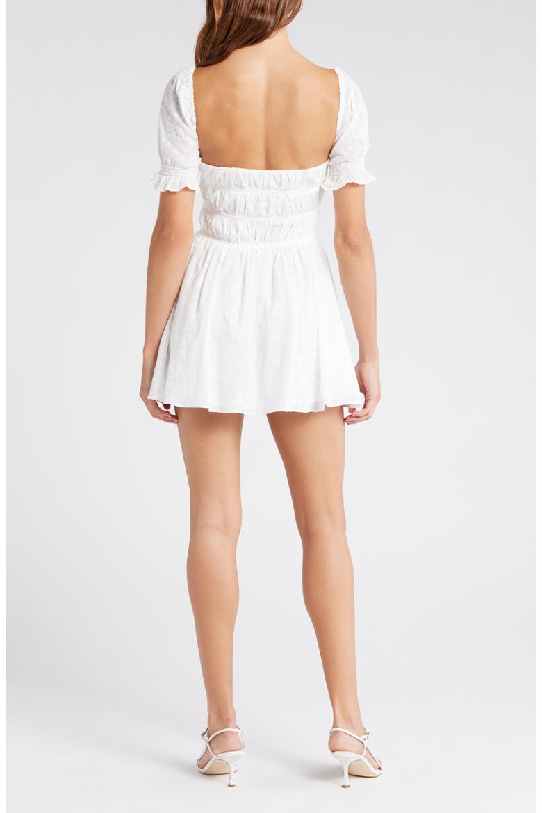 Floral Embroidered Cotton Minidress, Alternate, color, CLOUD