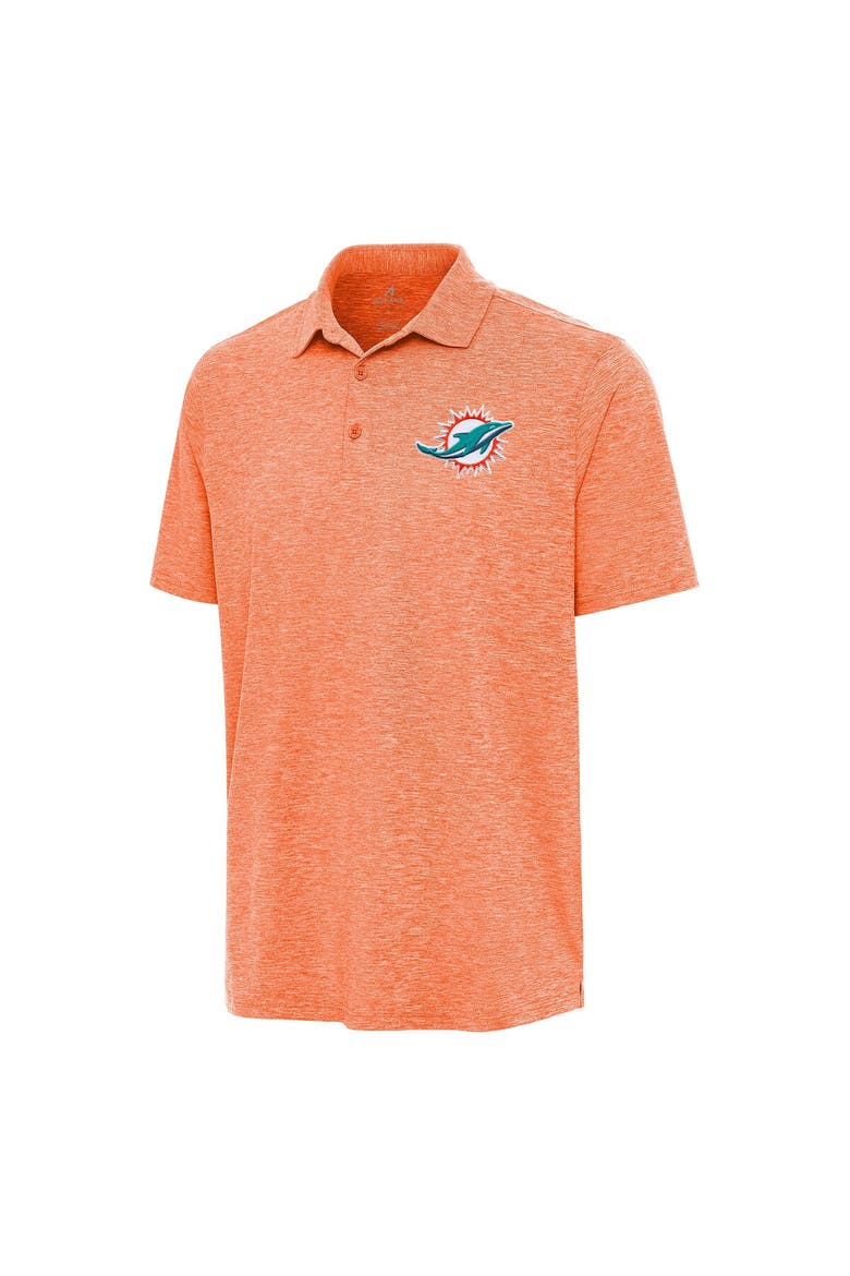 Men's Antigua Heather Orange Miami Dolphins Par 3 Polo, Main, color, Heather Orange