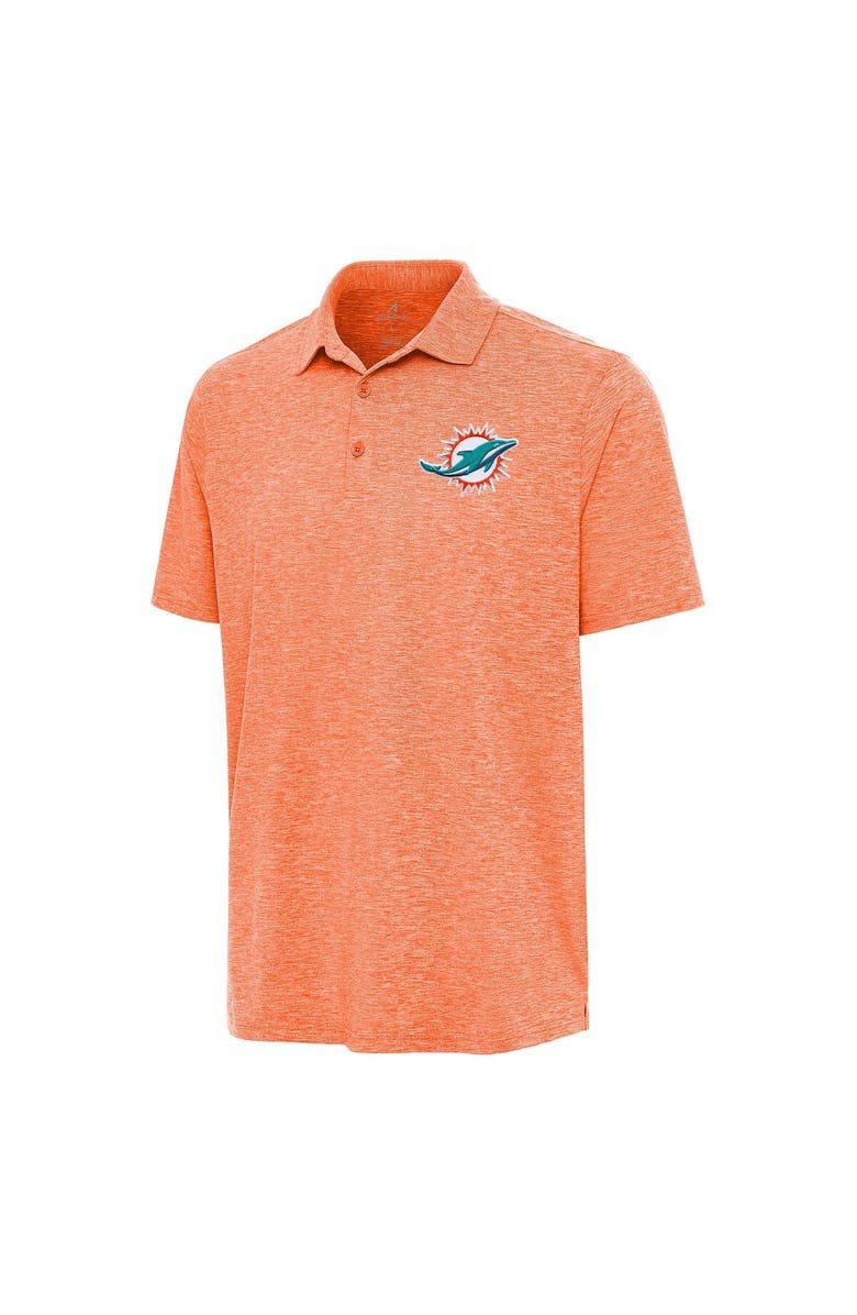 ANTIGUA Men's Antigua Heather Orange Miami Dolphins Par 3 Polo, Main, color, 