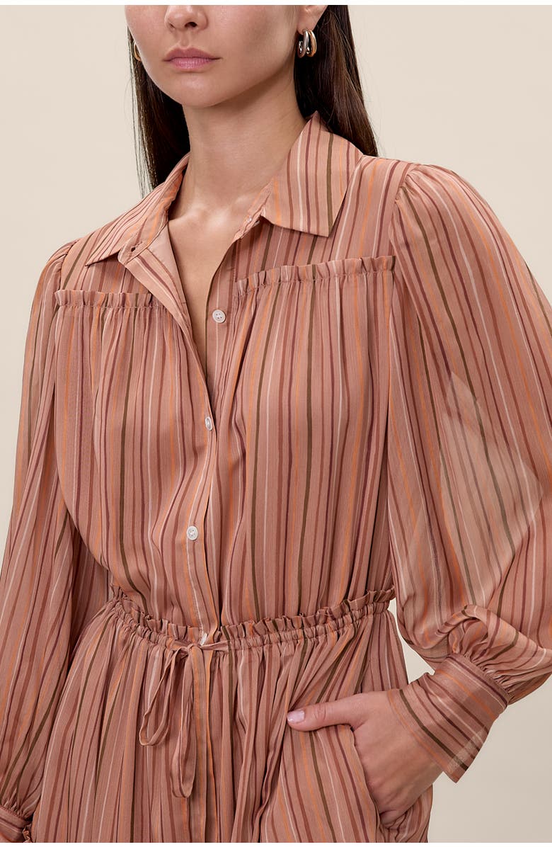 Rebecca Taylor Celeste Stripe Dress, Alternate, color, Persimmon Stripe Multi