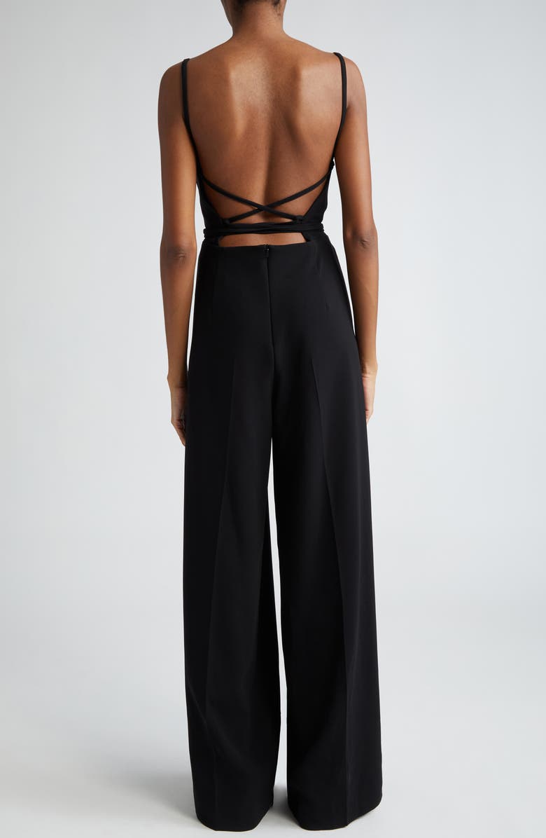 Max Mara Elvy Square Neck Strappy Back Jumpsuit, Alternate, color, 