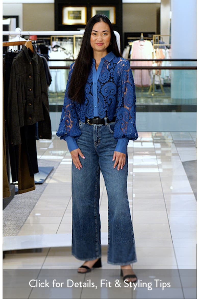 Odelia Lace Crop Button-Up Shirt video