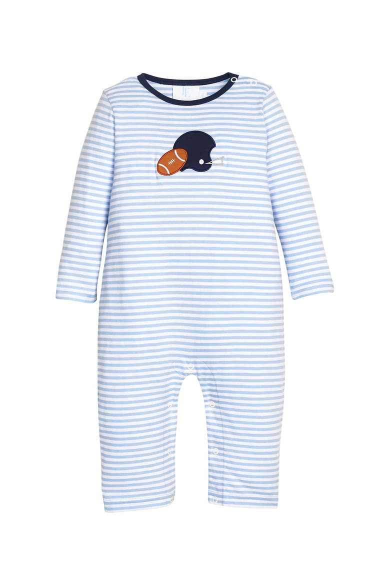 Long Sleeve Applique Romper, Main, color, Football Helmet