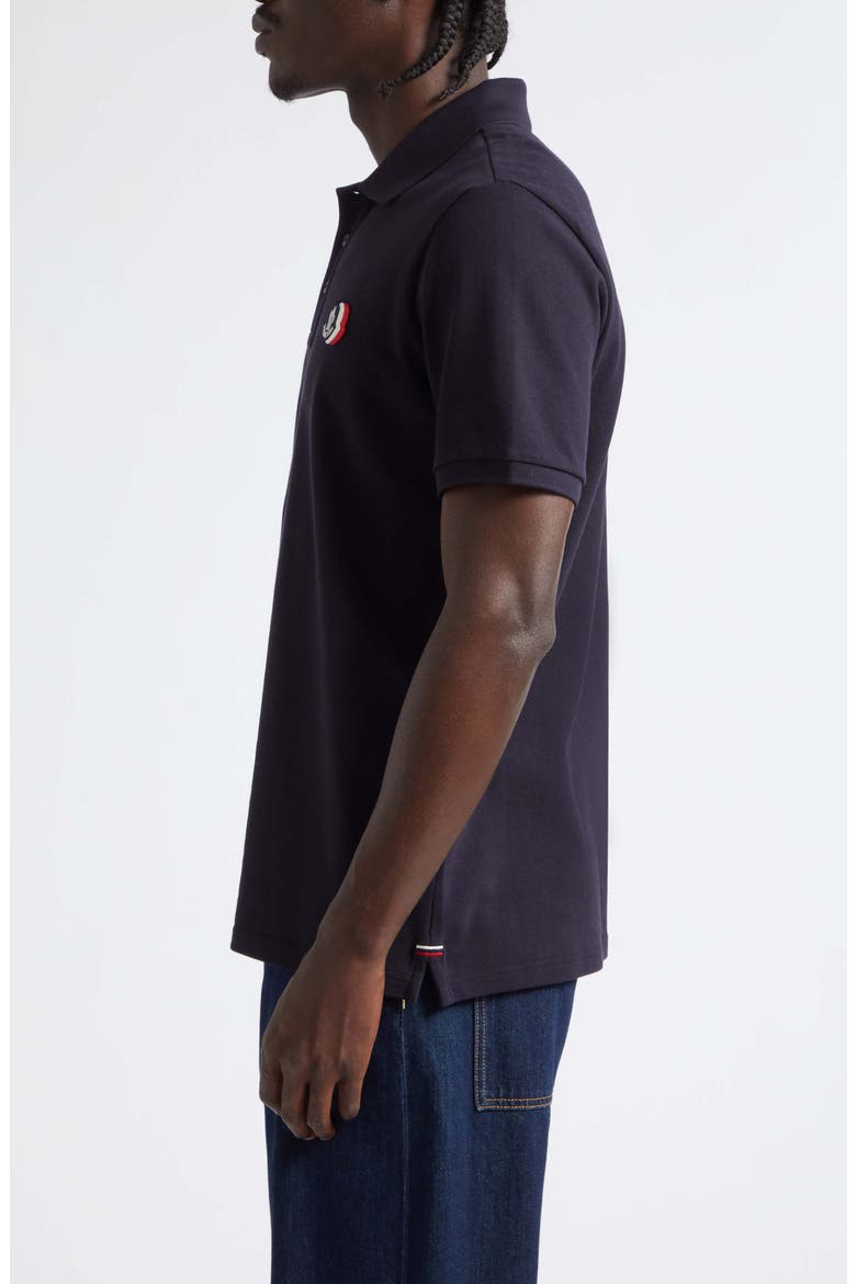 Logo Patch Cotton Piqué Polo, Alternate, color, BLACK NAVY