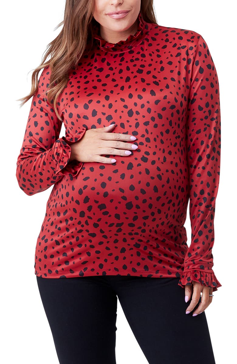 Nom Maternity Leni Mock Neck Maternity Top, Main, color,