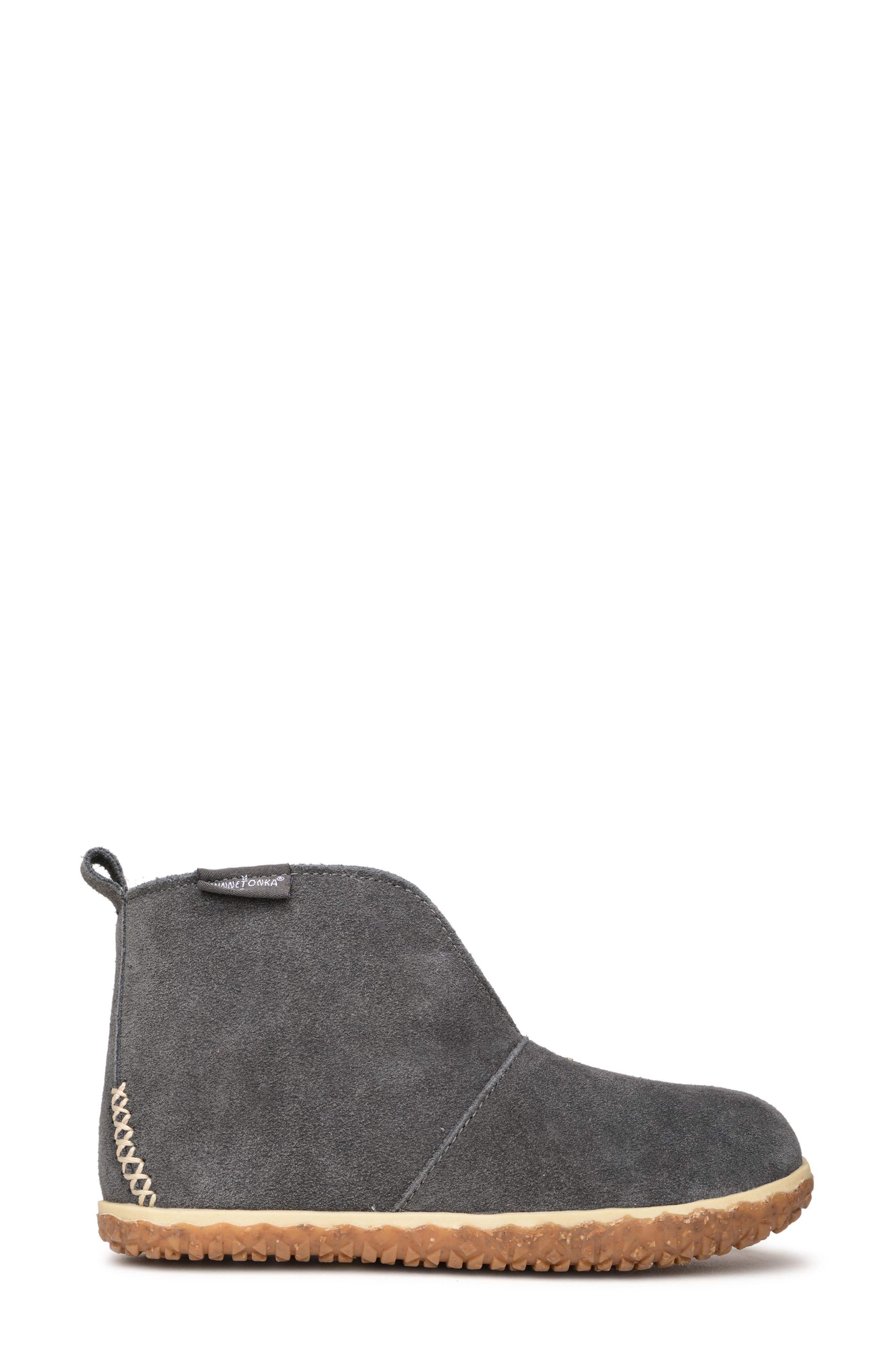 Minnetonka Tucson Faux Fur Lined Bootie, Alternate, color, Charcoal
