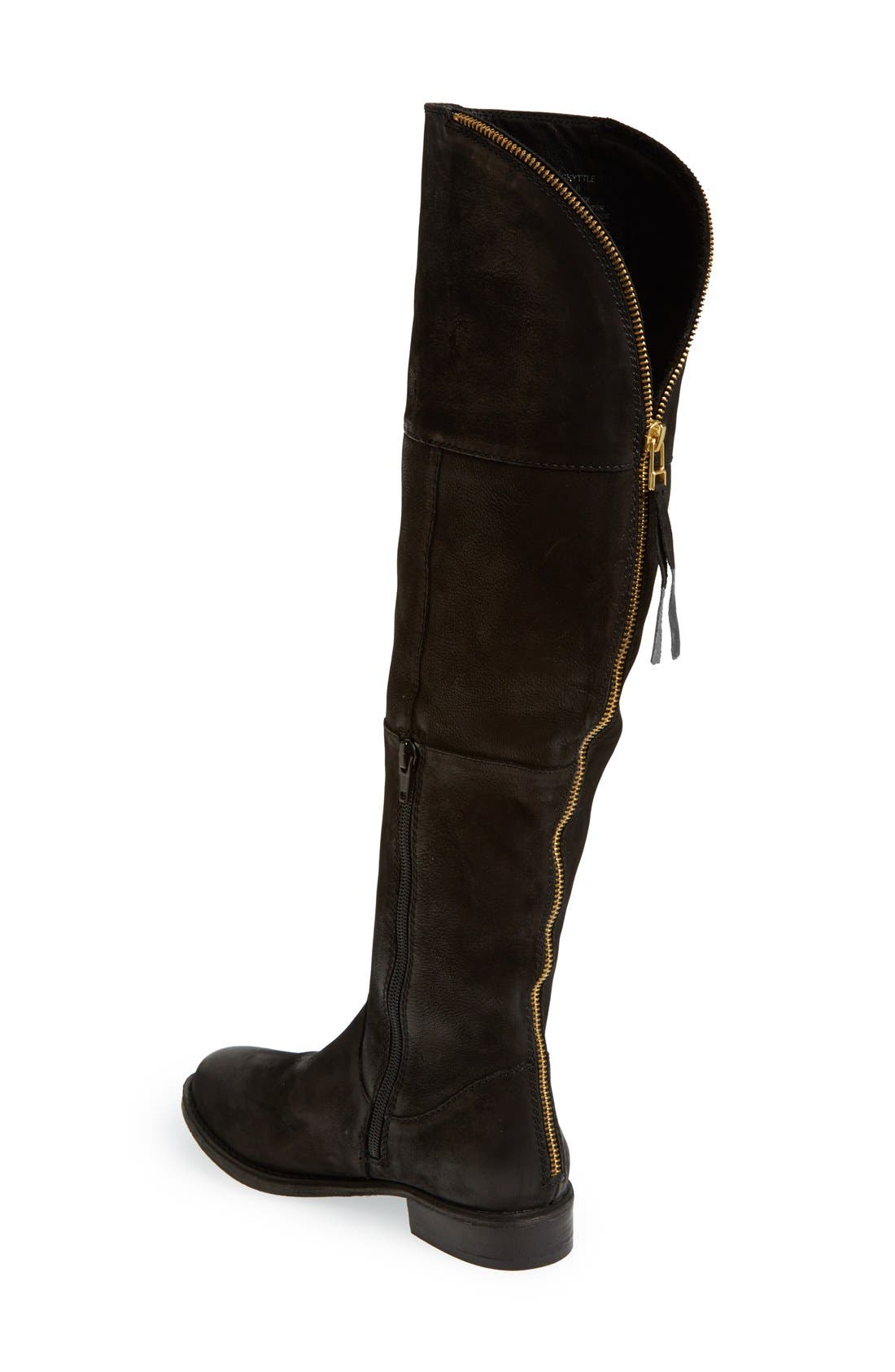 'Skyttle' Over the Knee Boot, Alternate, color, BLACK LEATHER