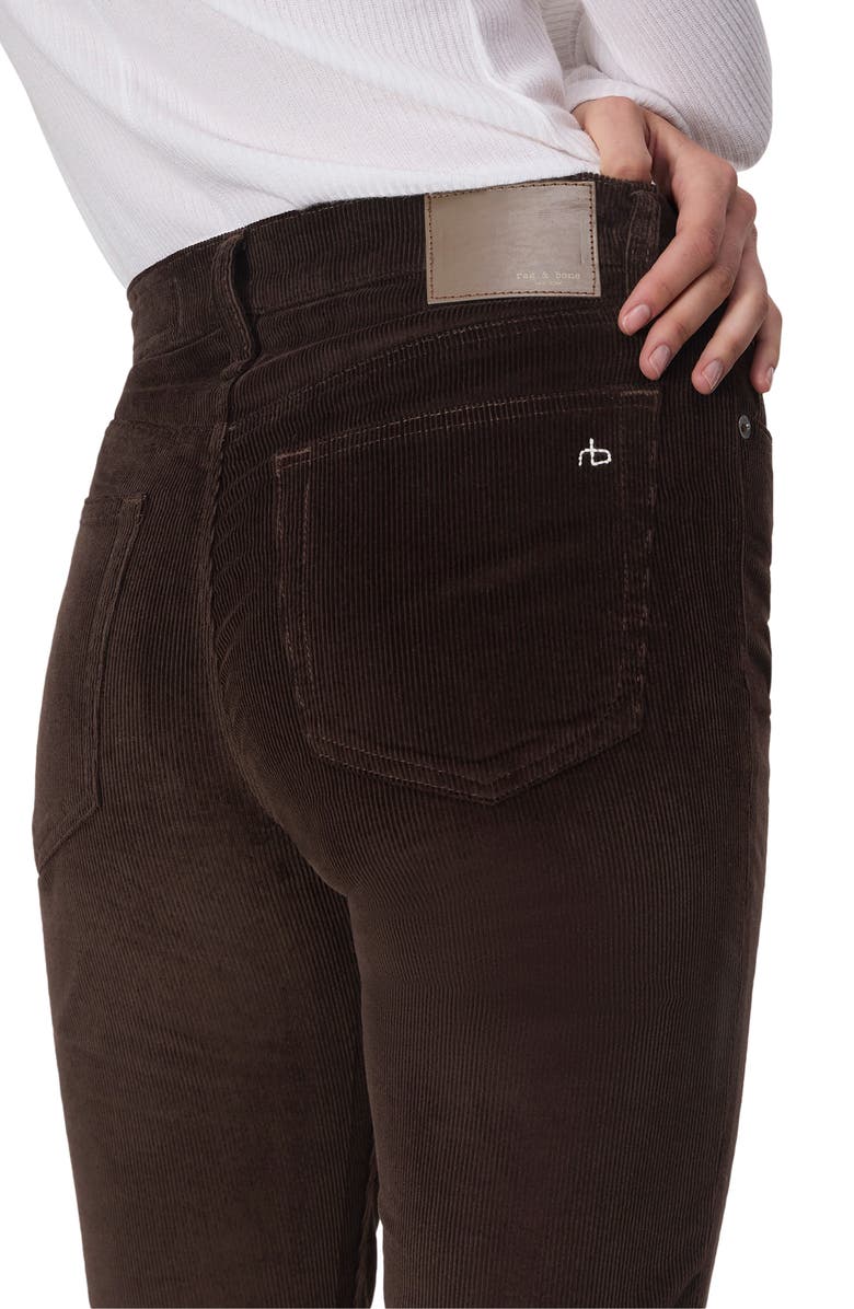 rag & bone Peyton Corduroy Bootcut Pants, Alternate, color, Dark Brown