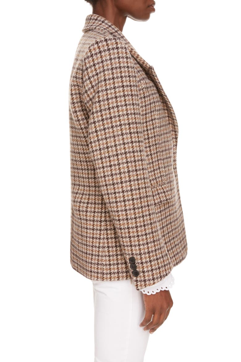Kerstin Plaid Wool Blazer, Alternate, color, BEIGE