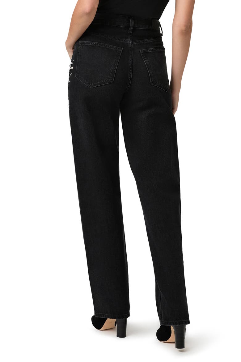 Emilie Embellished High Waist Straight Leg Jeans, Alternate, color, STARRY NIGHT EMBELLISHED