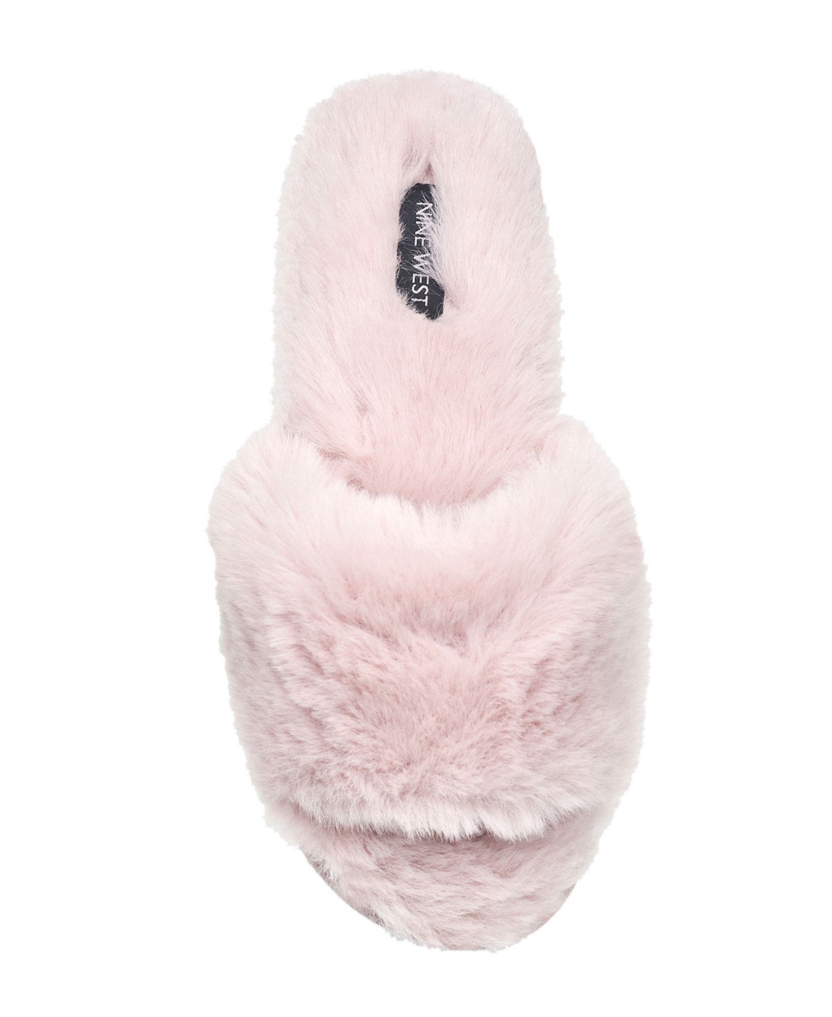 Slide Faux Fur Slipper, Alternate, color, Blush