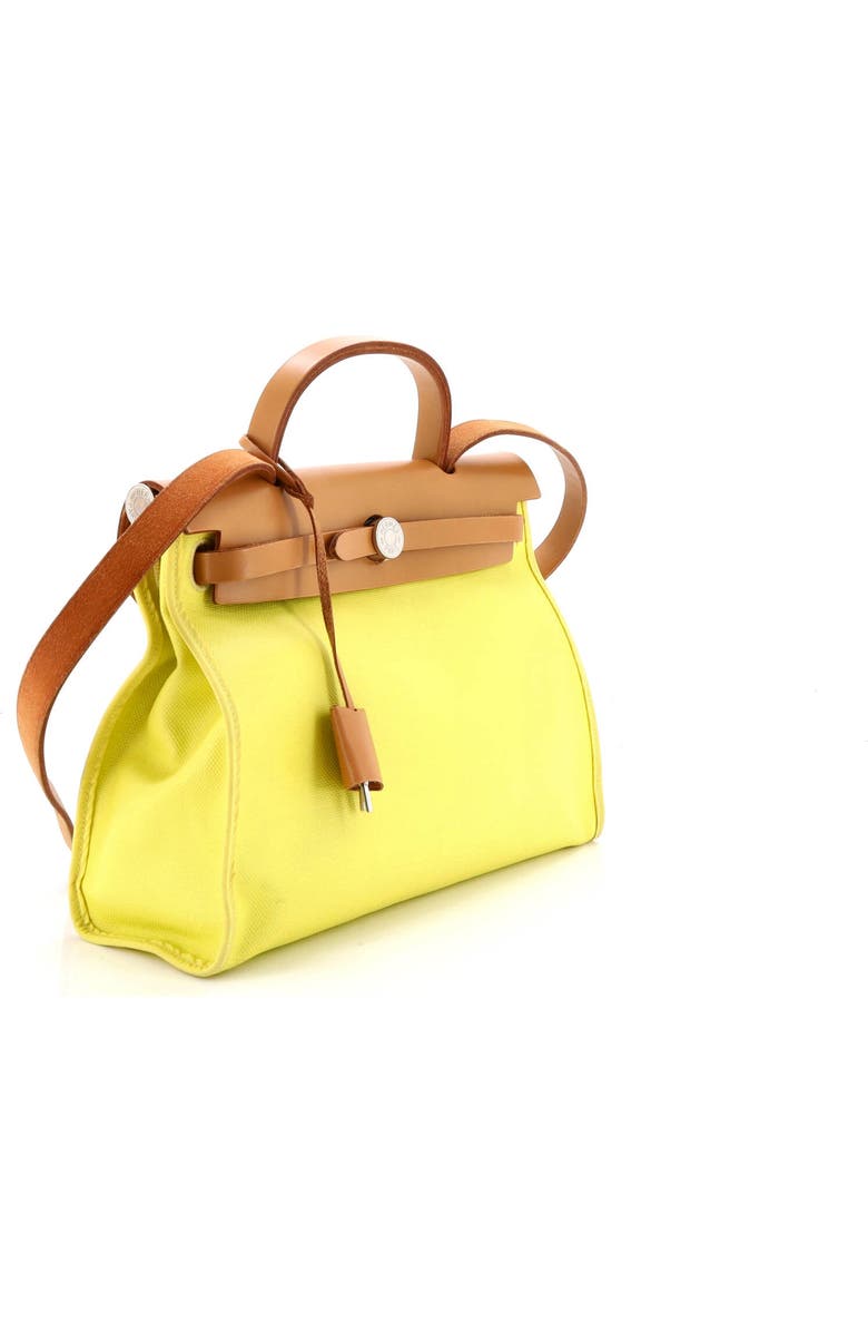 Pre-Owned Hermes Herbag Zip Berline Vache Canvas and Leather 31, Alternate, color, Jaune Citron
