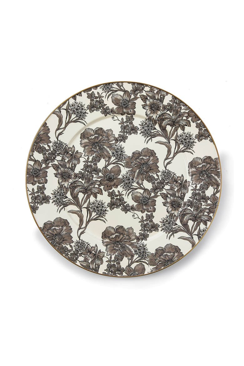 Sterling English Garden Enameled Steel Platter, Main, color, GREY/ WHITE