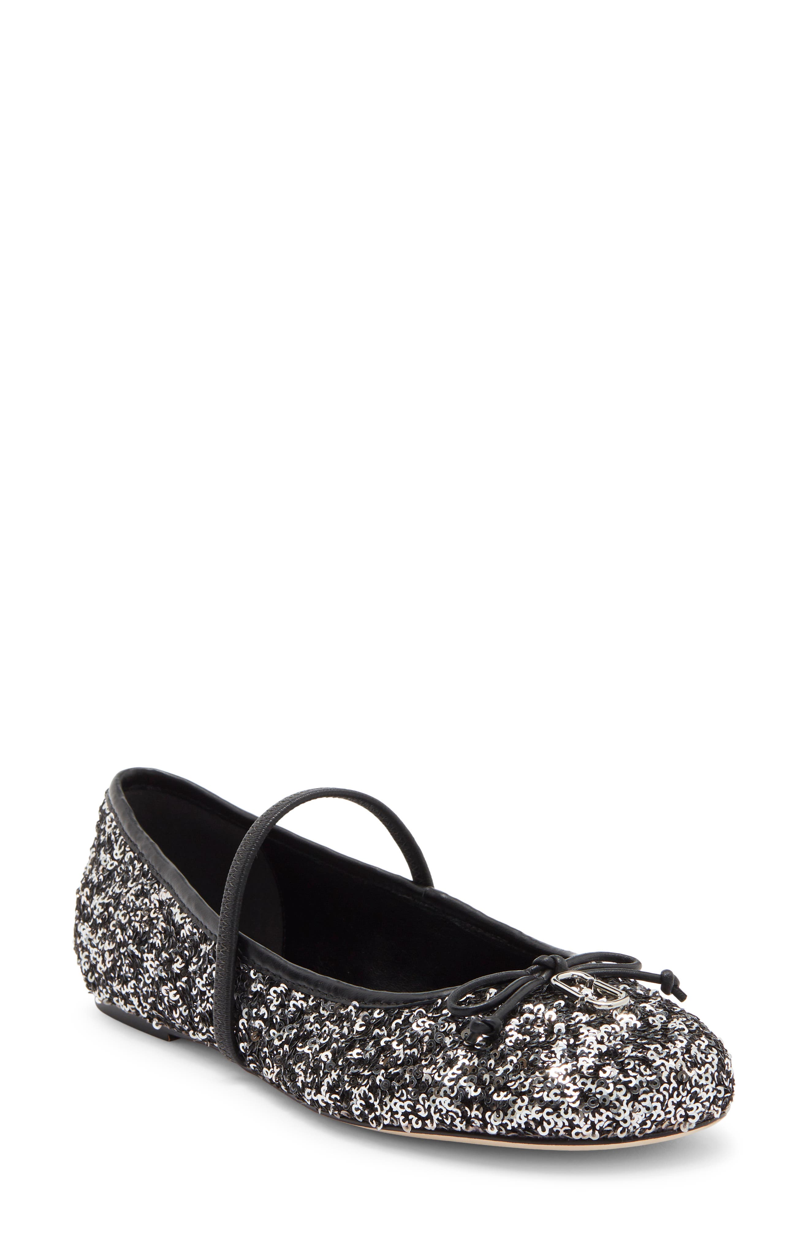 The Sabrina Ballerina Flat, Main, color, SILVER
