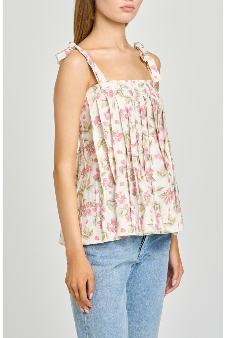 Stevie Floral Linen Blend Top, Alternate, color, GARDEN RASPBERRY