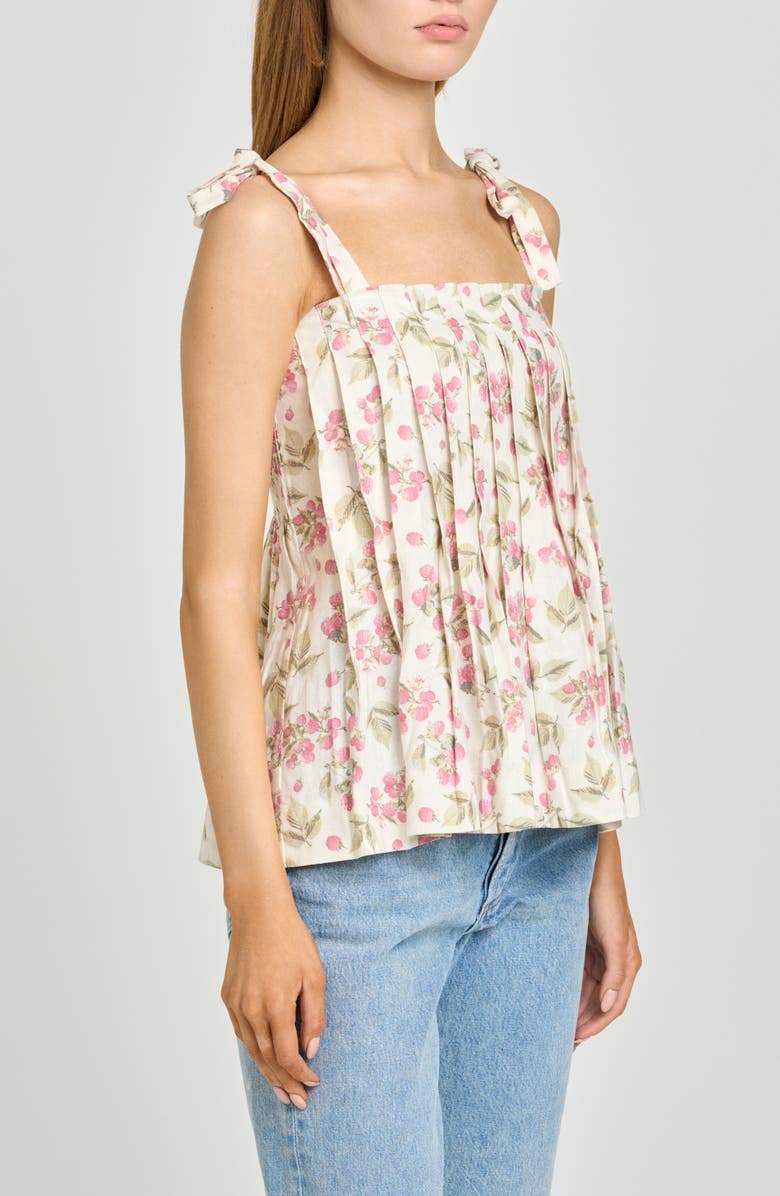 WAYF Stevie Floral Linen Blend Top, Alternate, color, Garden Raspberry