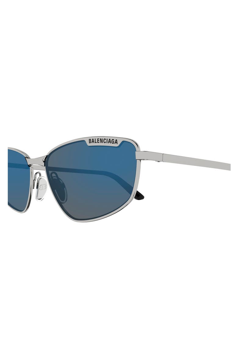 60mm Oval Sunglasses, Alternate, color, RUTHENIUM