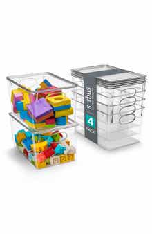 SORBUS 4-Pack Large Toy Organizer Clear Plastic Storage Bins
