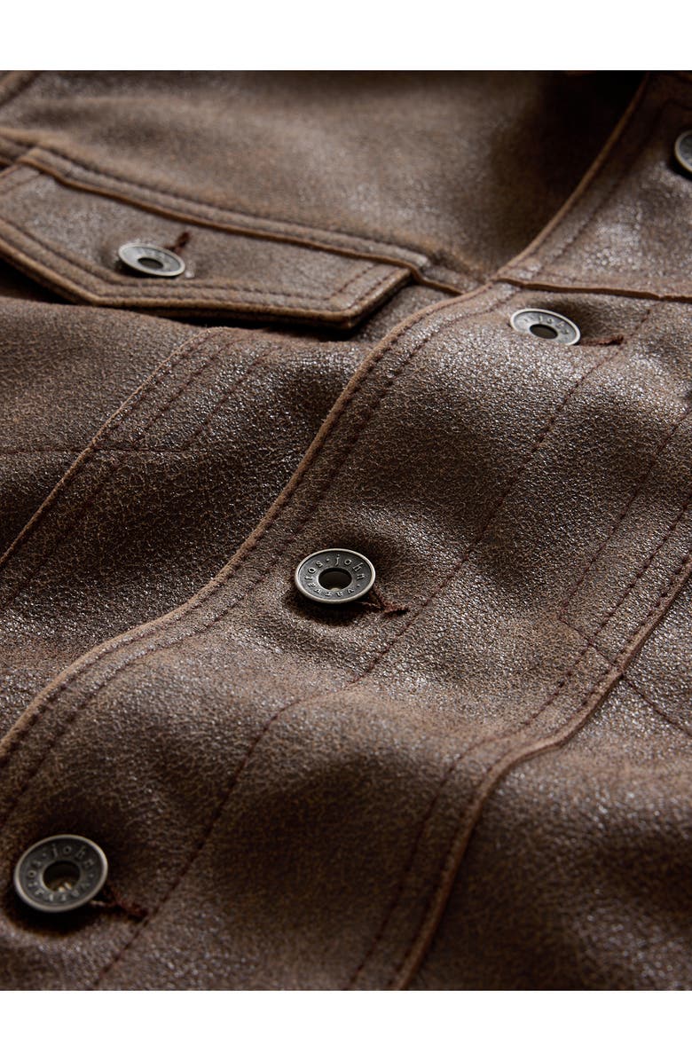 John Varvatos Andrew Distressed Leather Trucker Jacket, Alternate, color,