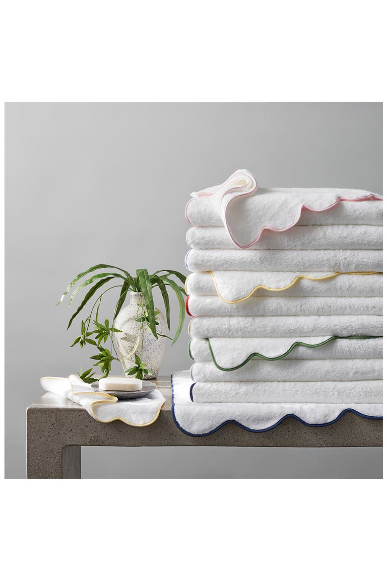 Cairo Scallop Bath Towel, Alternate, color, NAVY