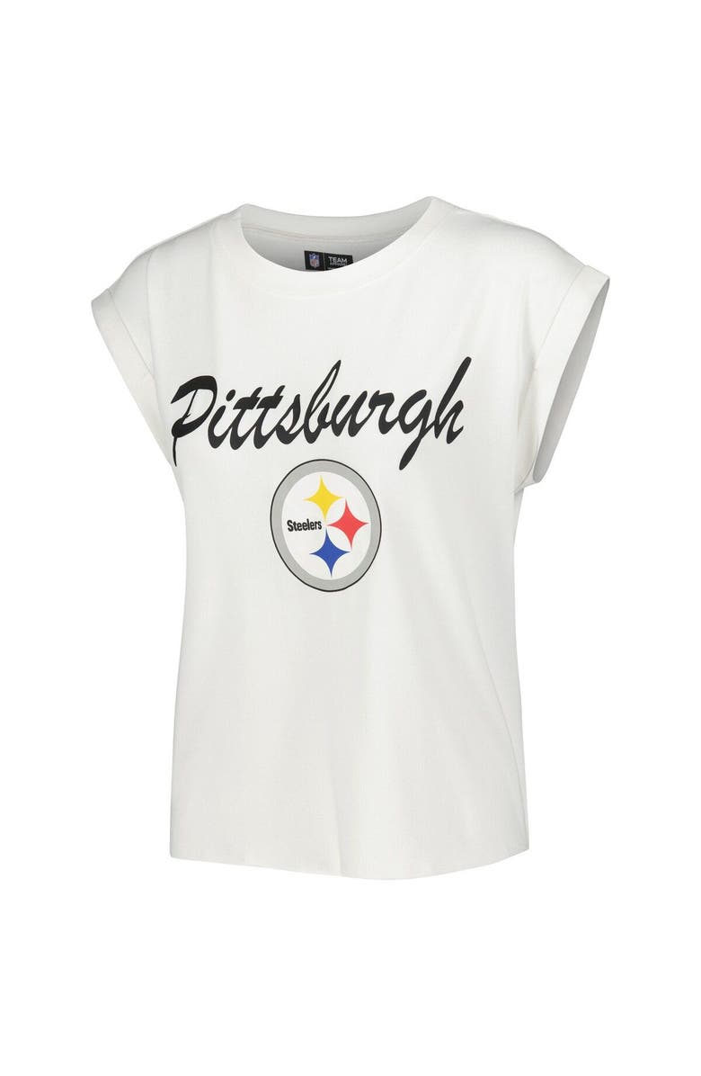 CONCEPTS SPORT Women's Concepts Sport White/Cream Pittsburgh Steelers Montana Knit T-Shirt & Shorts Sleep Set, Alternate, color, 